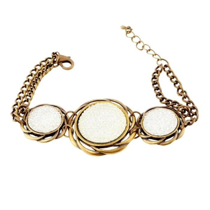 Pulsera Mujer Cristian Lay 437080 Blanco Acero Dorado (19 cm) Pulsera Mujer Cristian Lay 437080 Blanco Acero Dorado (19 cm)