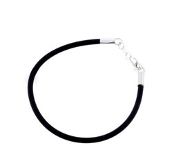 Cristian Lay Pulsera de Silicona Negra con Cierre en Plata de Ley para Mujer