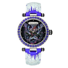 Marc Ecko Reloj E15087M1 para Mujer con Correa de Piel Blanca