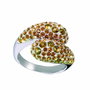 Glamour Anillo GR33-04 con Cristales Swarovski y Plata de Ley 925 Dorado