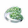 Glamour Anillo GR33-07 con Cristal Swarovski y Plata de Ley 925, Verde, Talla 19
