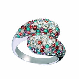 Glamour Anillo de Plata de Ley 925 con Cristal Swarovski GR33-24