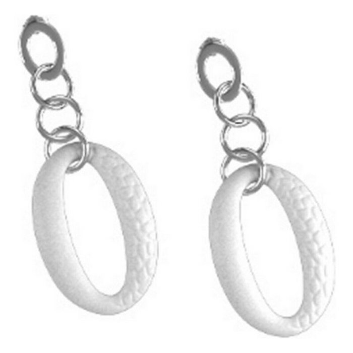 Panarea Pendientes OR1B de Plata con Esfera Blanca para Mujer
