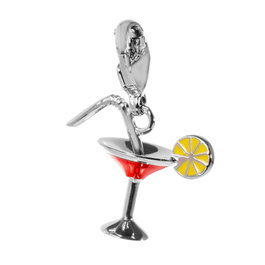 Ti Sento Colgante Copa Cóctel Rosa Plata 8138SI