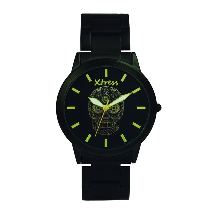 Xtress XNA1034-02 Reloj Unisex Negro con Calavera Dorada Xtress XNA1034-02 Reloj Unisex Negro con Calavera Dorada