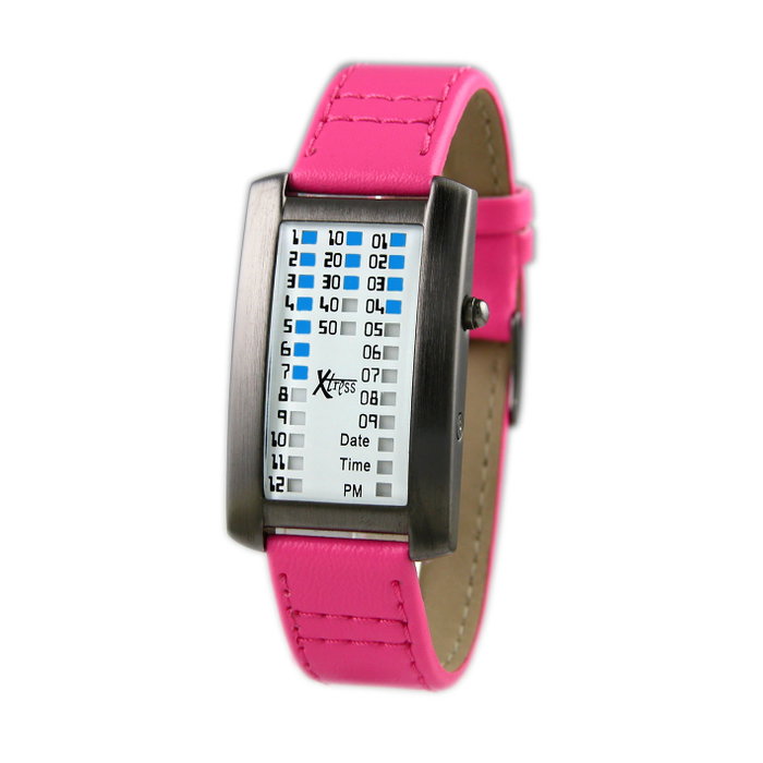 Xtress XDA1030F con correa de piel fucsia y display binario Xtress XDA1030F con correa de piel fucsia y display binario