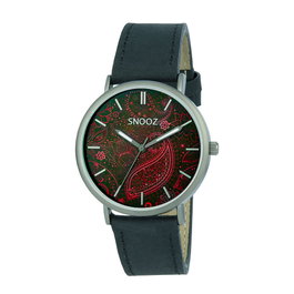 Snooz Reloj SAA1041-86 con correa de piel negra