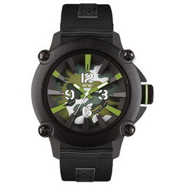 Ene Reloj Analógico para Hombre con Caja Negra y Correa de Caucho