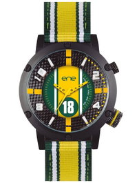 Ene Reloj Analógico de Cuarzo Negro y Multicolor