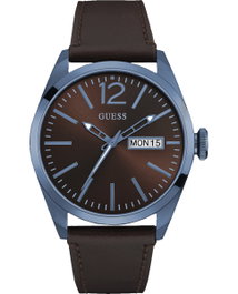 Guess W0658G8 con esfera azul y correa marrón