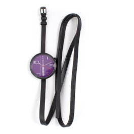 666Barcelona Reloj 666-174 con esfera morada y correa de piel
