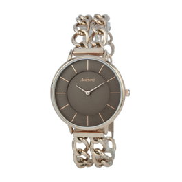 Arabians Reloj DBA2243M con esfera marrón y correa dorada