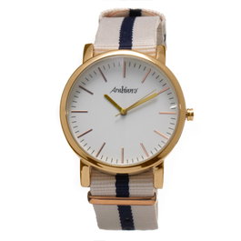 Arabians Reloj DPP2197B Dorado con Correa Beige