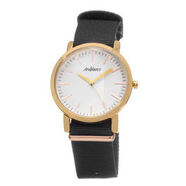 Arabians Reloj DPP2197N con caja dorada y correa negra