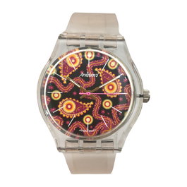 Arabians Reloj HBA2239D Unisex Transparente con Esfera Rosa