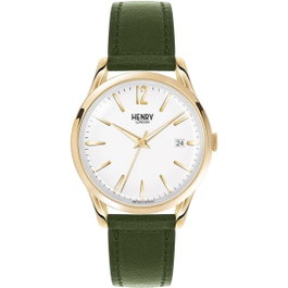 Henry London HL39-S-0098 Reloj Unisex con Correa de Piel Verde