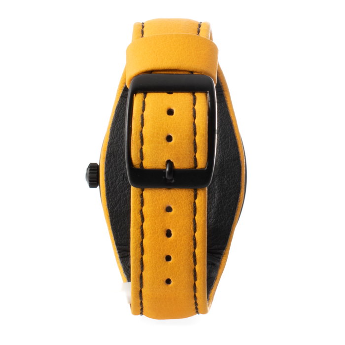 Montres De Luxe 09BK-2502 con correa de piel naranja