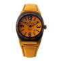Montres De Luxe 09BK-2502 con correa de piel naranja