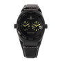 Montres De Luxe 09BK-3003 con correa de piel negra