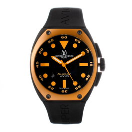 Montres De Luxe 09SA-BK-1002 con Bisel Naranja