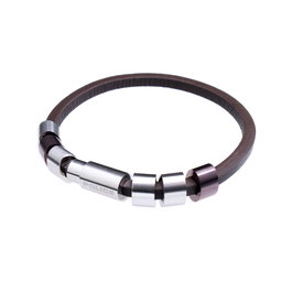 Police Joyería PJ22653BLC-02-19 Pulsera Unisex de Piel y Acero