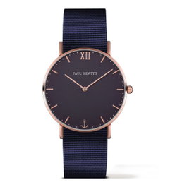 Paul Hewitt Reloj PH-SA-R-ST-B-N-20-3023 con Caja Oro Rosa y Correa Azul