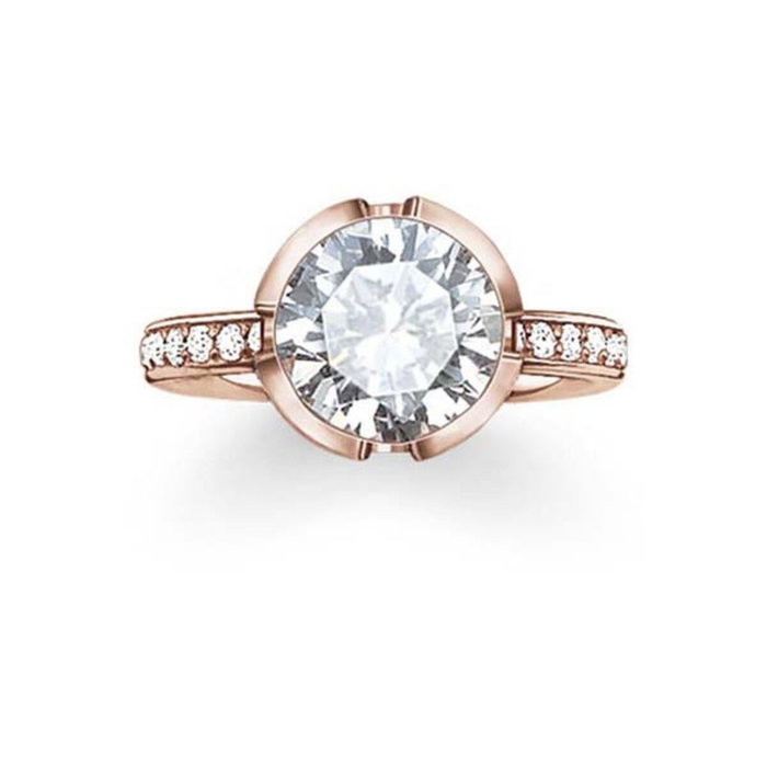 Thomas Sabo Anillo de Plata Dorado Tamaño 54 TR2037-416-14-54