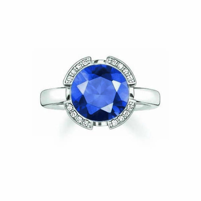 Thomas Sabo Anillo de Plata Azul Tamaño 52