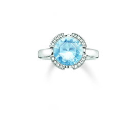 Thomas Sabo Anillo TR2038-059-31-56 de Plata con Color Azul, Talla 56