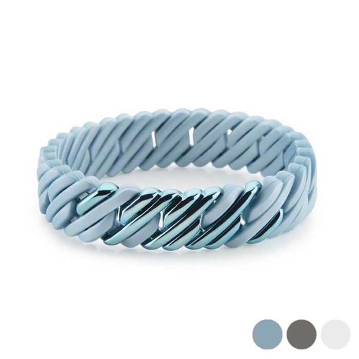 The-Rubz Pulsera PixelMINI F SMALL MOP White/Platin silver