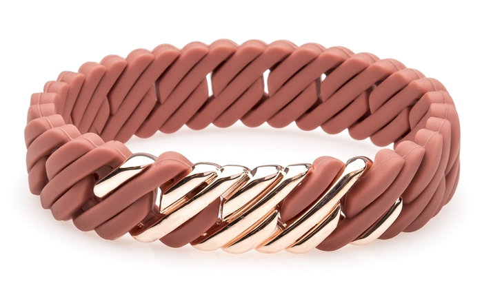 The-Rubz Pulsera PixelMINI F MEDIUM Dusty Cedar/Pink gold The-Rubz Pulsera PixelMINI F MEDIUM Dusty Cedar/Pink gold