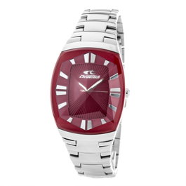 Chronotech CT7065L-27M con esfera roja y caja plateada