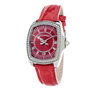 Chronotech Reloj CT7896LS-97 con Esfera Roja y Correa de Piel