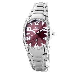 Chronotech CT7988LS-64M con esfera roja y caja plateada