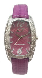 Chronotech Reloj CC7121LS-08 con correa de piel morada