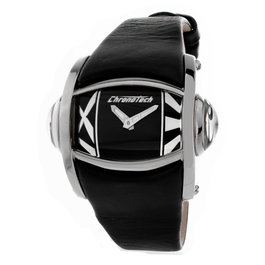 Chronotech CT7681M-02 Reloj para Mujer con Correa de Piel Negra