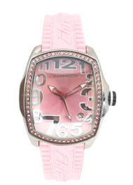 Chronotech Reloj CT7016LS-07 con Correa Rosa y Caja Plateada