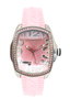 Chronotech Reloj CT7016LS-07 con Correa Rosa y Caja Plateada