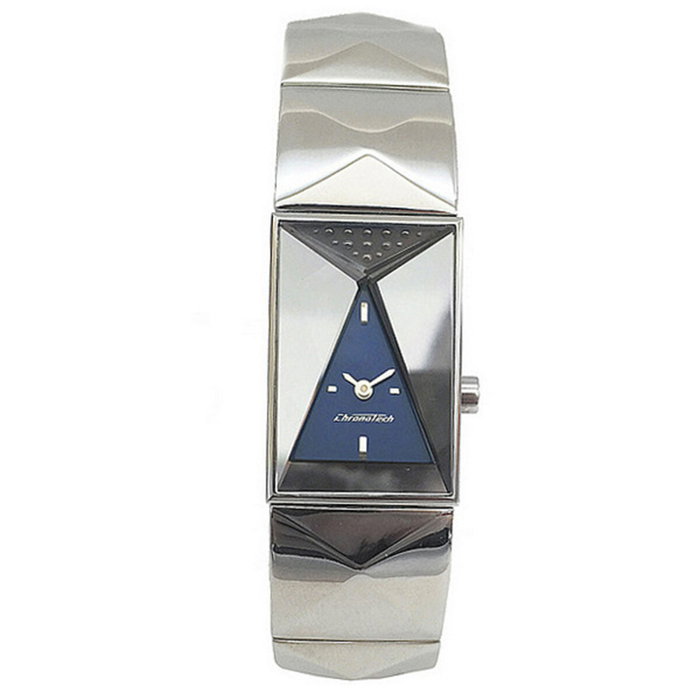 Chronotech CT7357S-01M con esfera azul y correa plateada