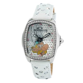 Chronotech CT7896LS-88 Reloj para Mujer con Correa de Piel Blanca
