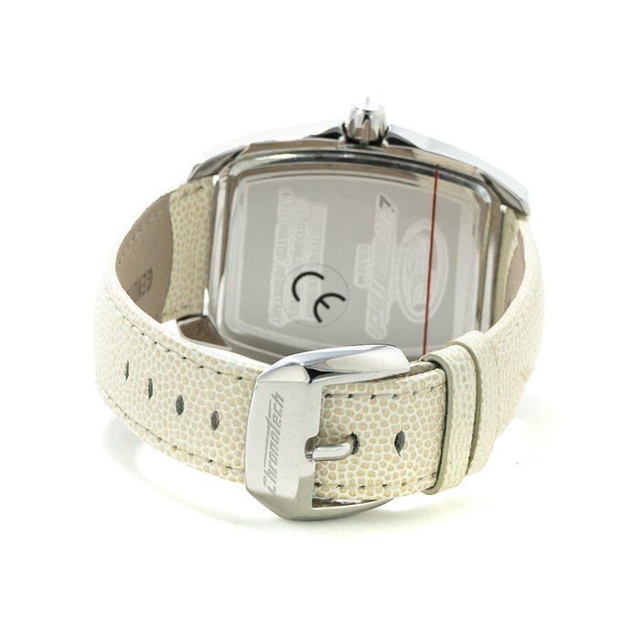 Chronotech CT2039M-20 Reloj Unisex con Correa de Piel Blanca