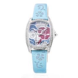 Chronotech Reloj CT7094SS-12 para Mujer con Correa de Piel Azul