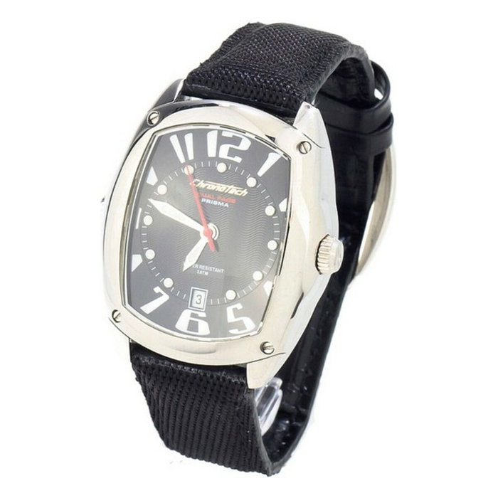Chronotech Reloj CT7696L-03 con correa de piel negra
