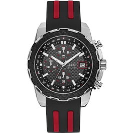 Guess W1047G1 Reloj de Hombre con Correa de Caucho Negro