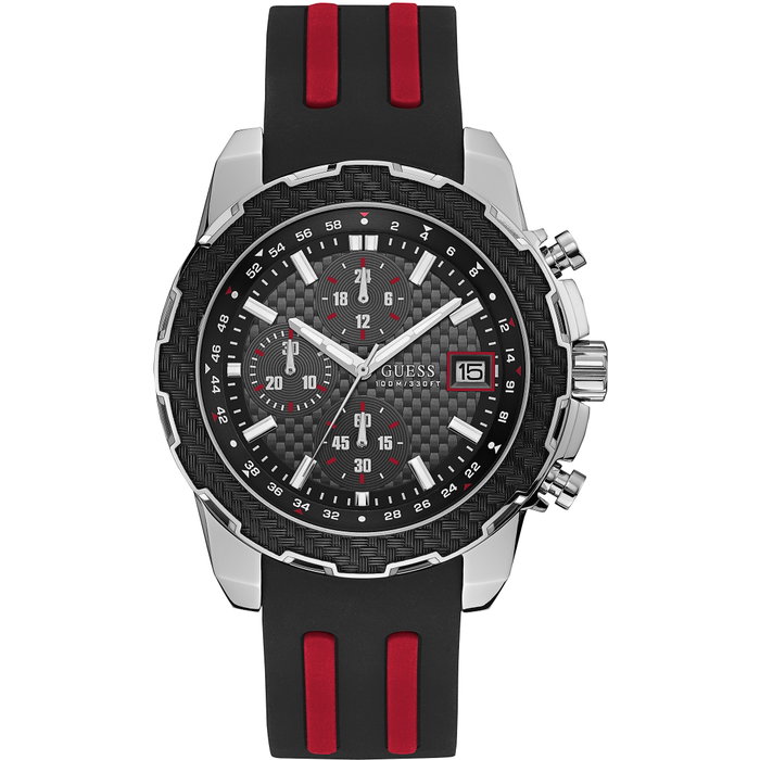 Guess W1047G1 Reloj de Hombre con Correa de Caucho Negro Guess W1047G1 Reloj de Hombre con Correa de Caucho Negro
