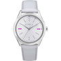 Furla R4251101504 con correa de piel blanca y caja plateada