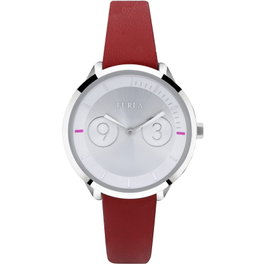 Furla Metropolis R4251102507 con esfera gris y correa roja