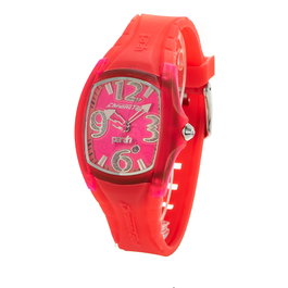 Chronotech Reloj CT7134L-10 Rojo con Esfera Rosa
