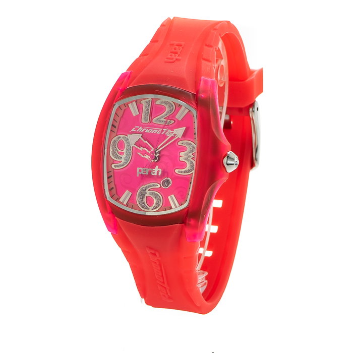 Chronotech Reloj CT7134L-10 Rojo con Esfera Rosa Chronotech Reloj CT7134L-10 Rojo con Esfera Rosa