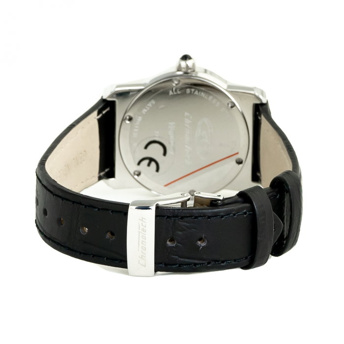 Chronotech Reloj CT7279M-04 Unisex con Correa de Piel Negra